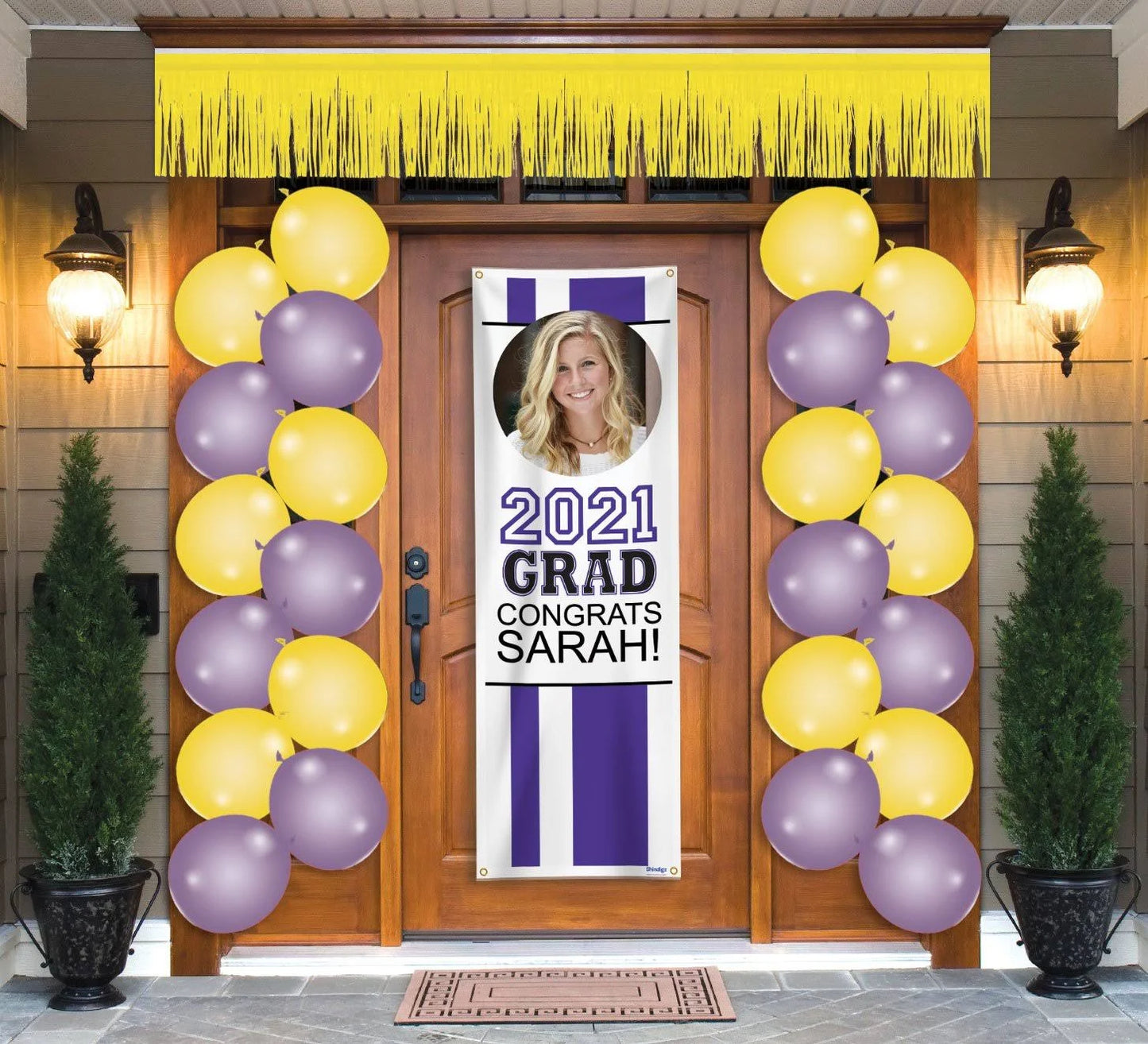 Personalized Grad Success Door Decor Kit - Purple  Yellow Shindigz Party Supplies XCZ0_S0CVS51