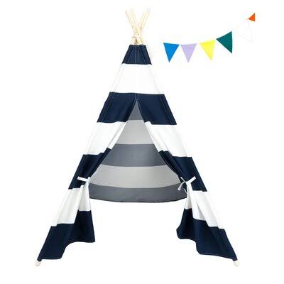 Zimtown Indoor / Outdoor Canvas Triangular Play Tent with Carrying Bag Zimtown Color: Blue RUG9_Y3UFY33