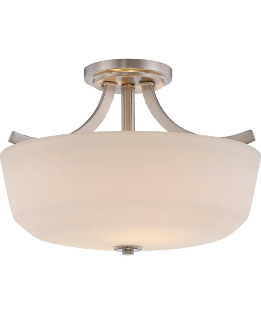 Nuvo Lighting Laguna - 2 Light Semi Flush with White Glass Brushed Nickel 60/5826 FOT5_J6HHP04