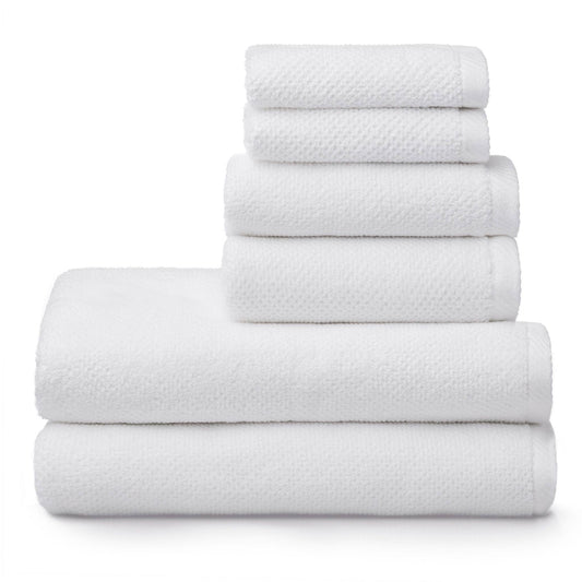 Porch  den LOMAX Cotton Textured 6-Piece Towel Set - White GHT9_D7XCL20