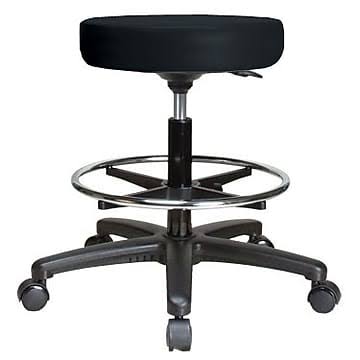 Perch Chairs  Stools Height Adjustable Swivel Stool with Foot Ring - Color: Black Vinyl FGO6_F2JTI09