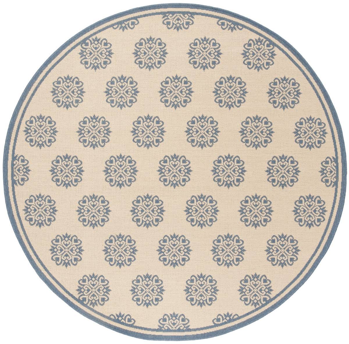 Safavieh Linden LND181M 6&7x22 x 6&7x22 Round Blue / Creme Area Rug AZC7_A3NTR58