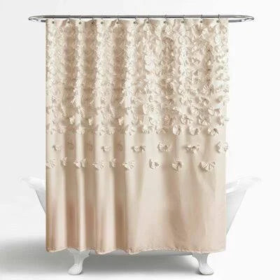 Rieke Floral Single Shower Curtain Willa Arlo Interiors Color: Ivory NVO7_W3NLT88