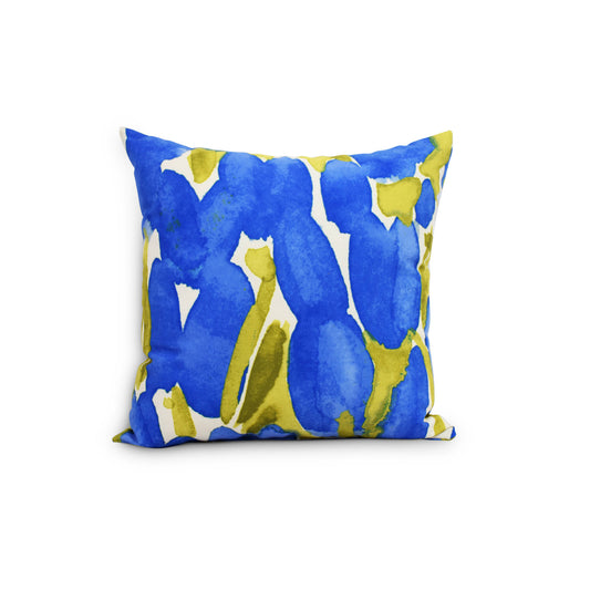 Contemporary Home Living 20 Blue Square Floral Decorative Outdoor Throw Pillow with Sunset Tulip Design XTW0_U2DBY64