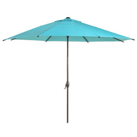 Shop Monkey Patio 11 ft Outdoor Patio Umbrella with Push Button Tilt Aquamarine Blue KQT9_U0ZEA28