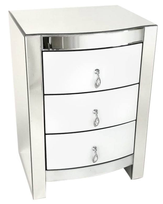 Wayborn Home Furnishings MC221 26 x 18 x 15 in. Hot Curved Glass Chest of 3 Drawers - Mirror RLN0_F8JSV88