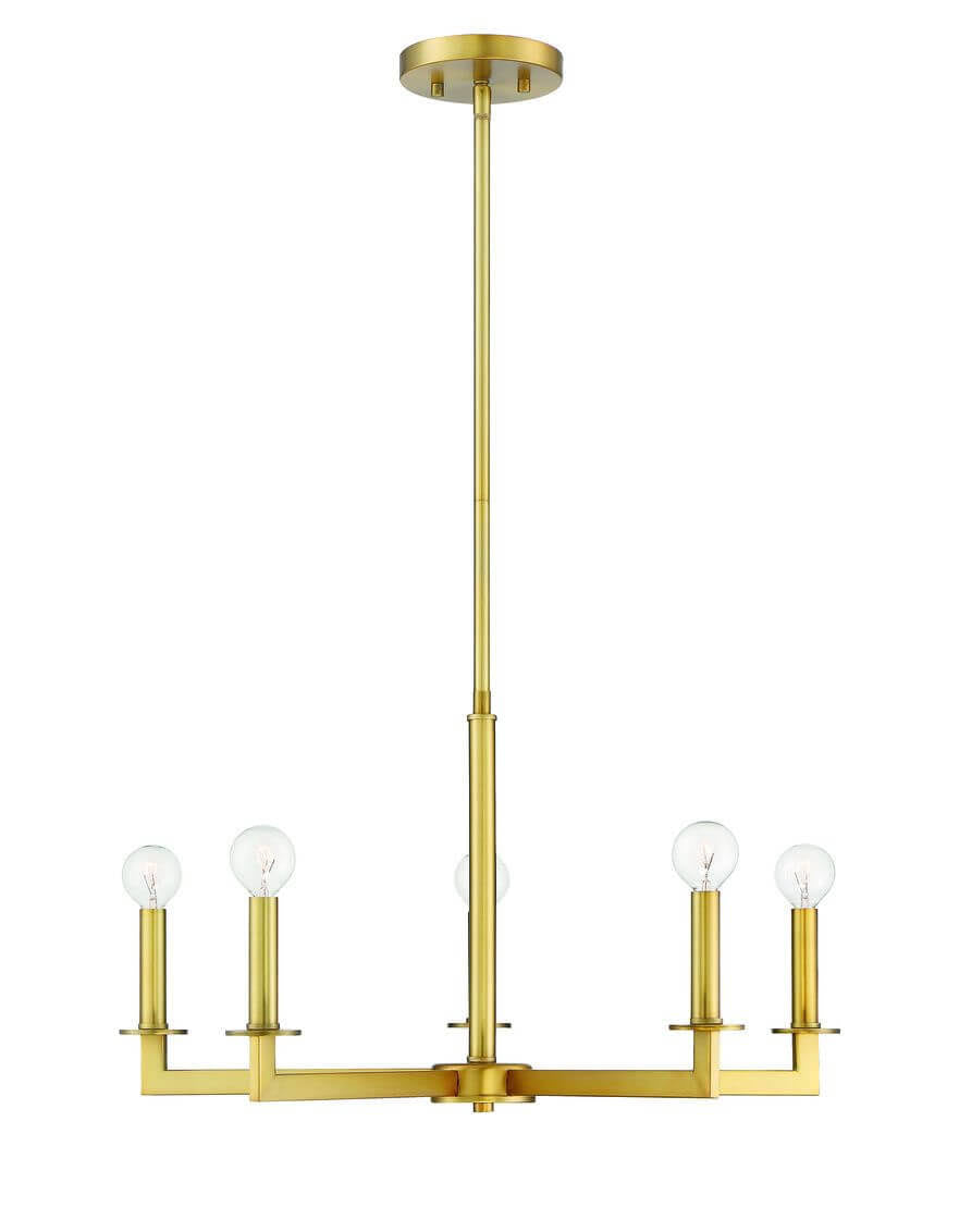 23 inch Transitional 5 Light Natural Brass Chandelier 204453 JWP2_K5TPV79