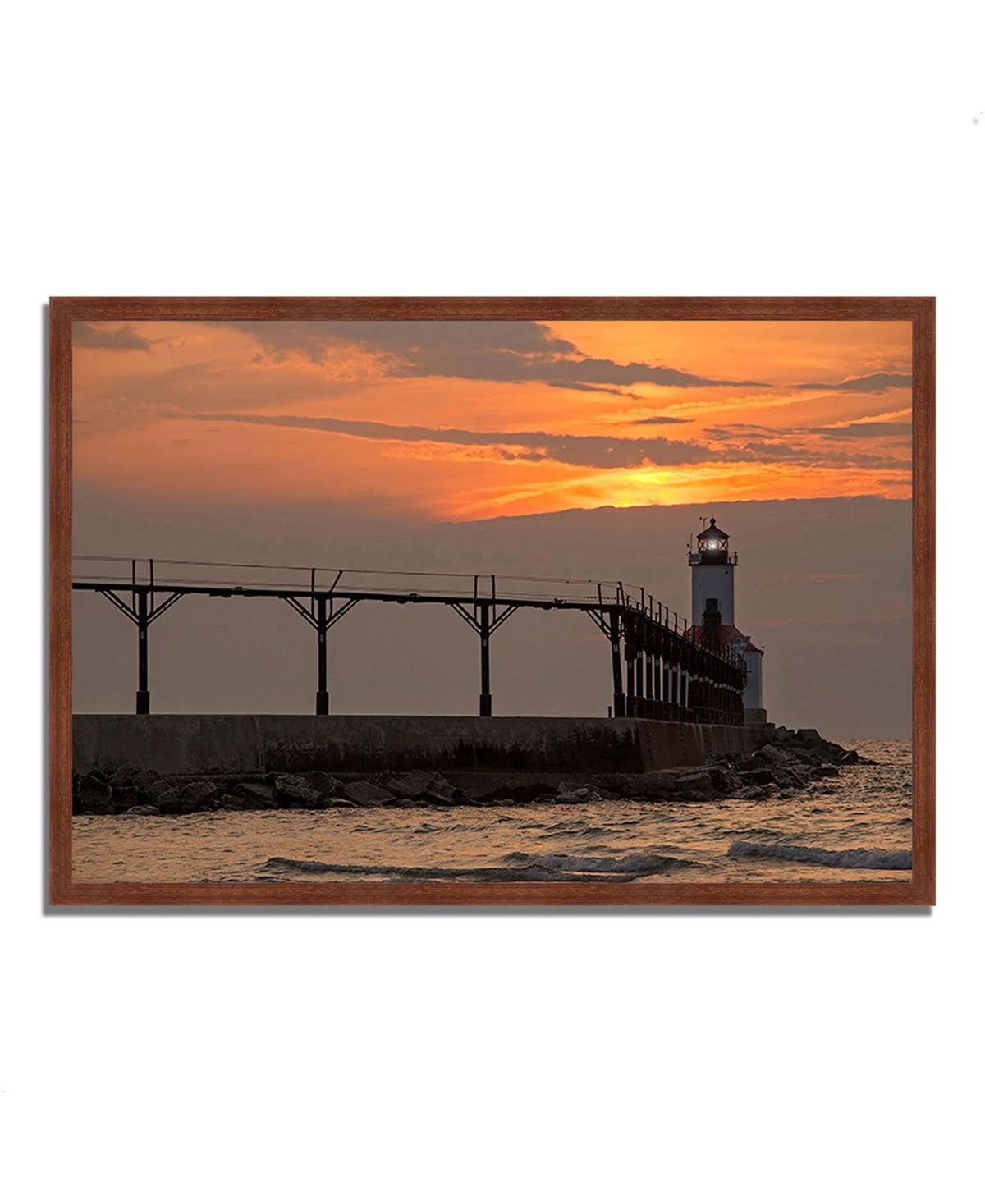 32x22 x 47x22 Michigan City East Pierhead Framed Photograph Print JFW3_R7MAG06