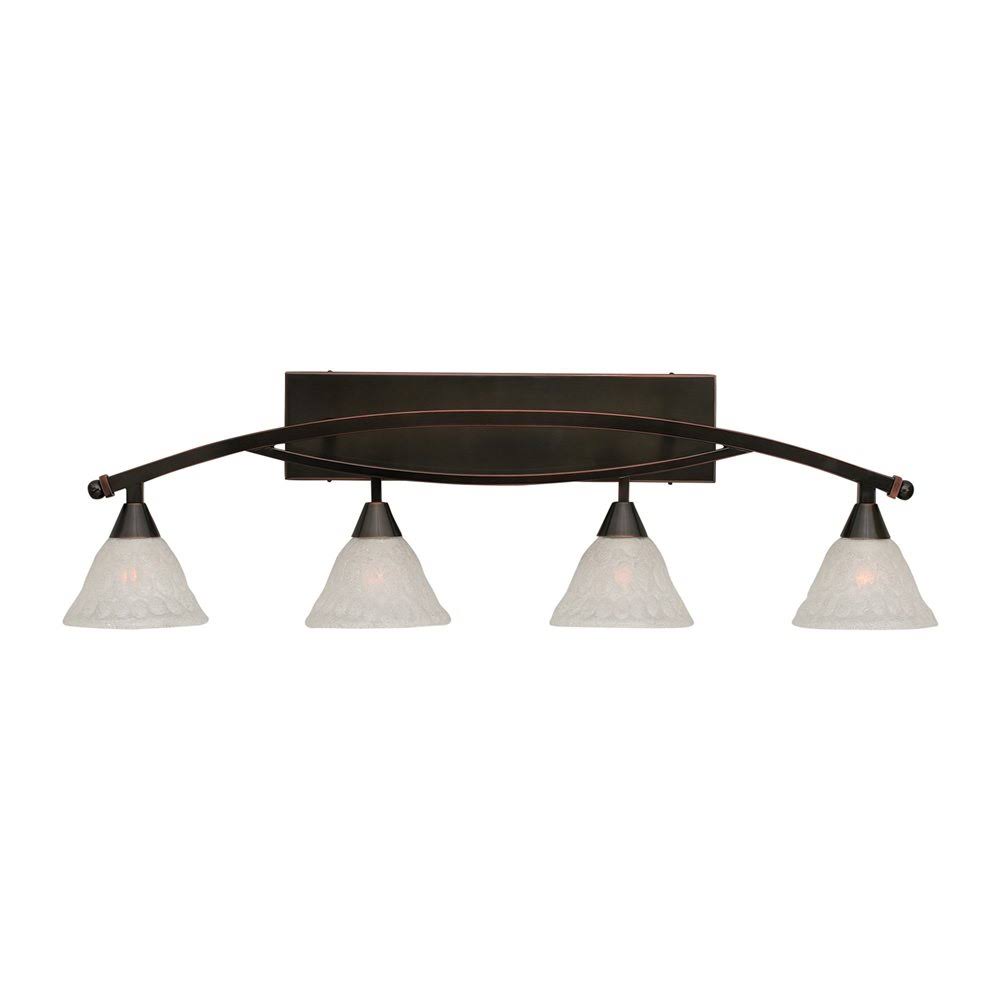 Toltec Lighting-174-BC-451-Bow - Four Light Bath Bar Black Copper Finish with Italian Bubble Glass XUL0_B3RXX54