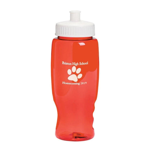 40ct Transparent Red Paw Print Personalized Plastic Water Bottles XKF9_O4RHB30