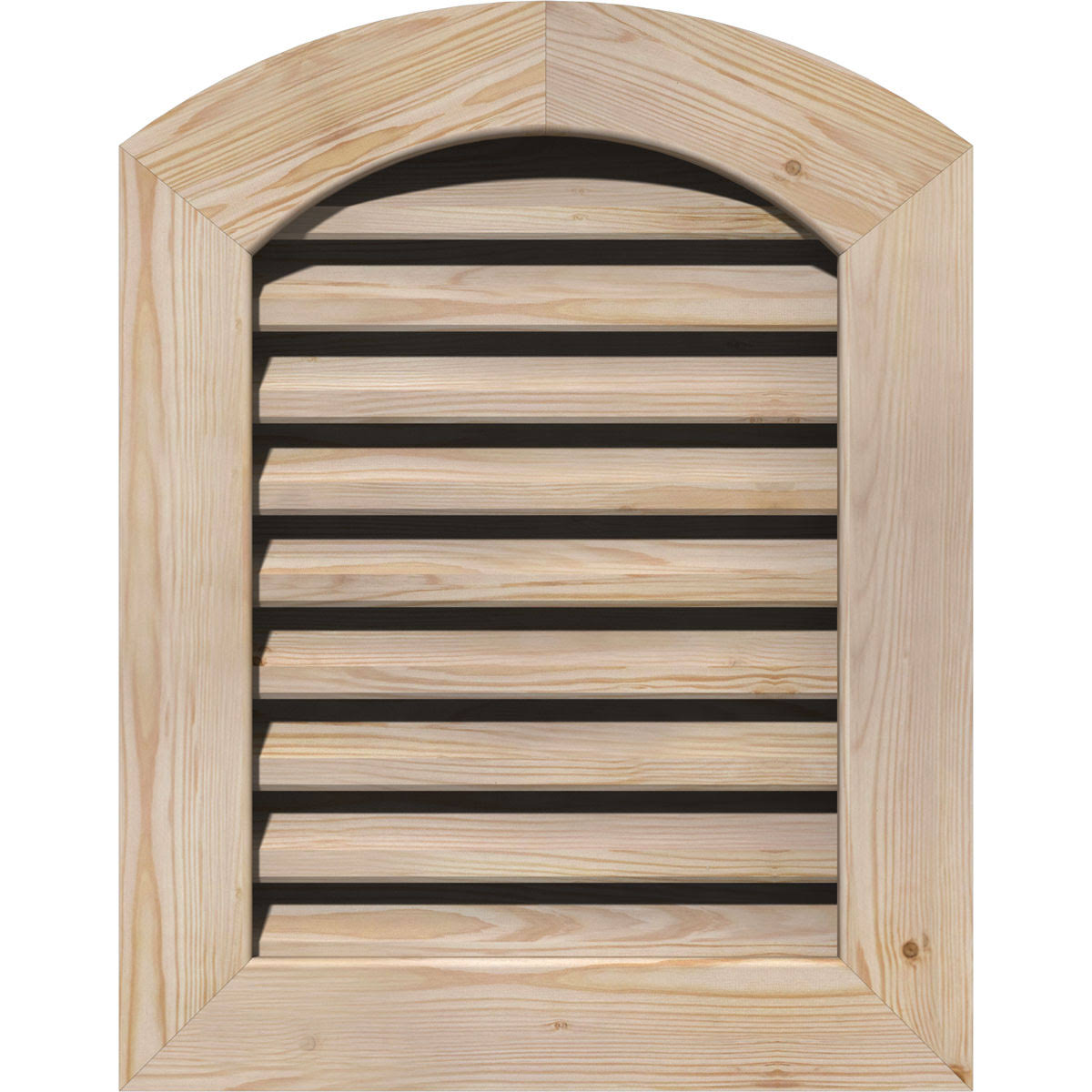 Ekena Millwork 18-in W x 24-in H Arch Top Gable Vent (23-in W x 29-in H Frame Size): Unfinished, Functional, Smooth Pine Gable V PVC6_V9CJI77