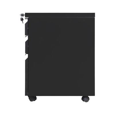 3-Drawer Mobile Vertical Filing Cabinet Inbox Zero Color: Black KOQ7_R5XHE99