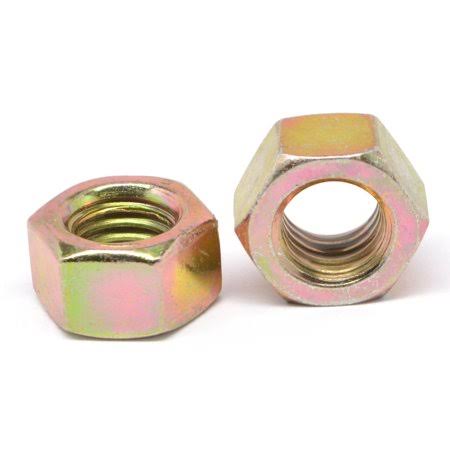 1/4 inch-20 Coarse Thread Grade 5 Finished Hex Nut Medium Carbon Steel Yellow Zinc Plated Pk 5000 XER8_T6VMX89