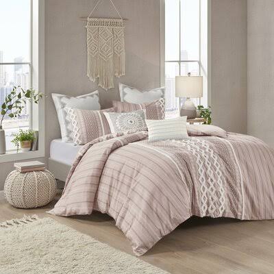 Admir Standard Cotton Traditional 3 Piece Comforter Set Union Rustic Size: Full/Queen Comforter + 2 Standard Shams, Color: Blush EIF2_Y0SKZ10