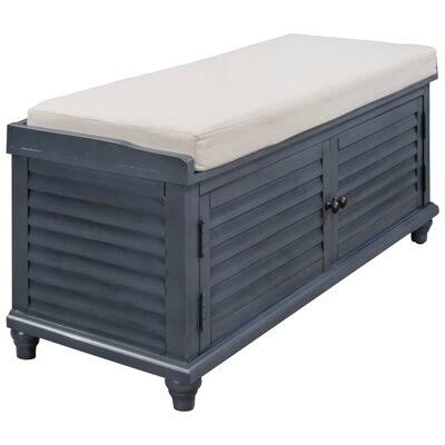 Cabinet Storage Bench Rosecliff Heights Color/Pattern: Navy Blue WOV8_E3KWU97