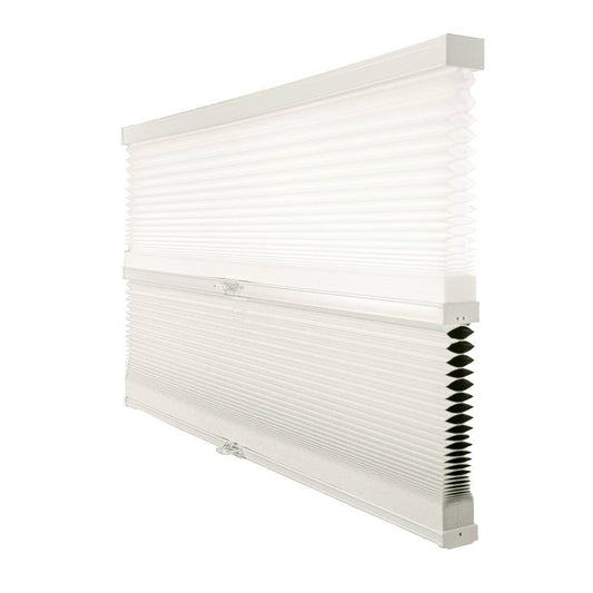 Chicology Cut-to-Width White Dove 9/16 in. Light Filtering and Privacy Cordless Cellular Shade - 23.5 in. W x 48 in. L, White Do EAQ2_K4DUA30