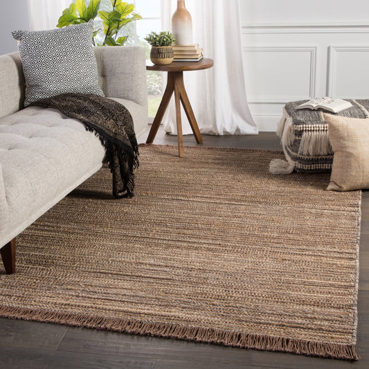 The Curated Nomad Arlington Natural Striped Brown Jute Area Rug - 5x8 TVA1_H1YUR66