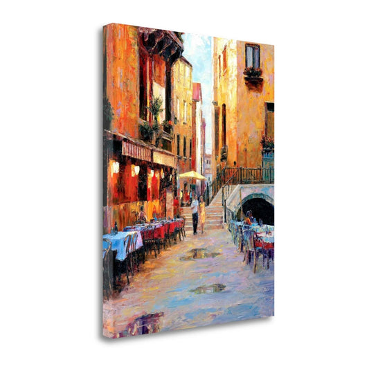 32x22 x 25x22 Street Cafe After Rain by Haixia Liu Fine Art Giclee Print SUS9_C7XZZ39