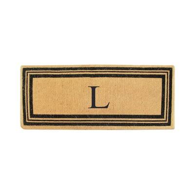 Agretha Coir Double Monogrammed 58 in. x 24 in. Non-Slip Outdoor Door Mat Gracie Oaks Letter: L SUY7_Y3ZKZ57