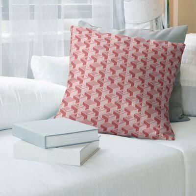 Skyscrapers Pattern Throw Pillow Cover Brayden Studio Color: Light Red, Size: 18x22 x 18 WFY4_A5WJA41