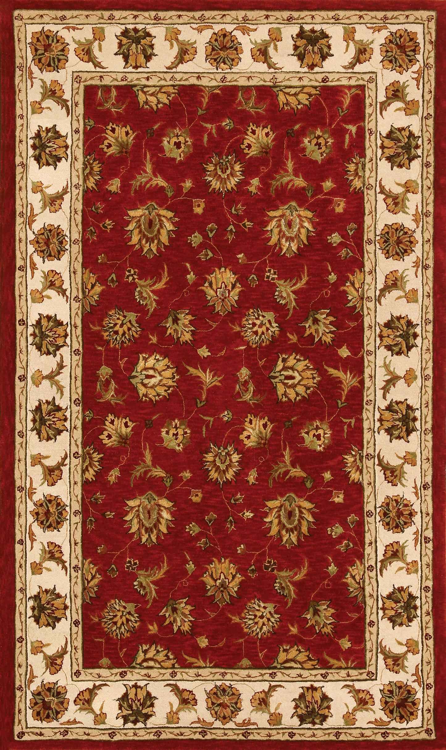 Dynamic Rugs Jewel Red/Beige Rug; Rectangle 5& x 8& UGW5_O5UUG46