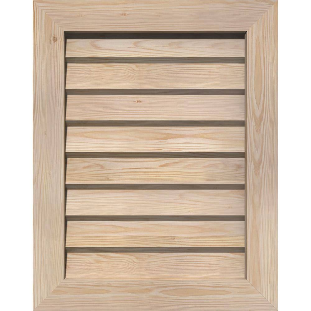 Ekena Millwork GVWVE18X2002SDUPI 18x22W x 20x22H Vertical Gable Vent (23x22W x 25x22H Frame Size): Unfinished, Non-Functional, S SEB4_L2MNW91