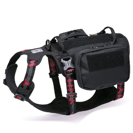 Chais Choice Rover Scout Tactical Military Backpack Dog Harness, Black/Red, X-Large: 32 to 42-in Chest WNR7_U7ROP12