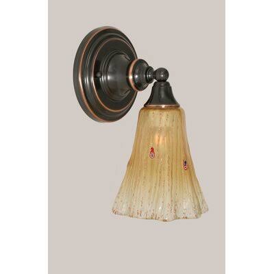 1-Light Armed Sconce Toltec Lighting Finish: Black Copper, Shade Color: Amber WPT2_J0IAK54