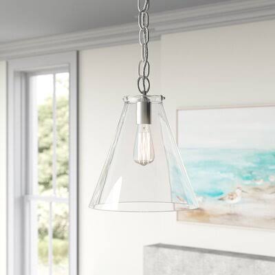 Byer 1 - Light Single Cone Pendant Joss  Main Finish: Brushed Nickel VPF1_J2QCO06