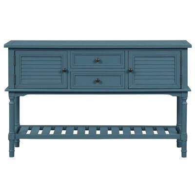 U_STYLE 47 Modern Console Table Sofa Table for Living Room with 2 Drawers, 2 Cabinets and 1 Shelf Rosecliff Heights Color: Blu NAO3_F9QCE02