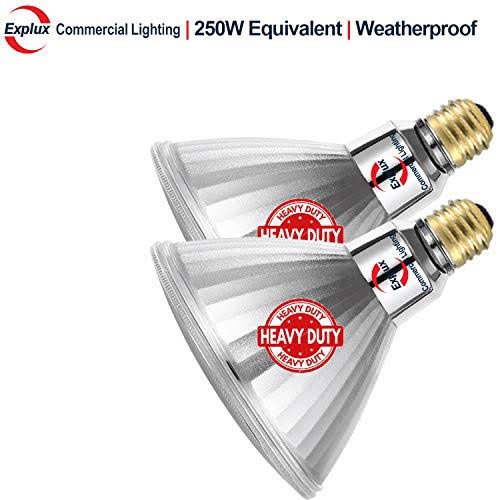 Explux 250W Equivalent Ultra Bright PAR38 LED Flood Light Bulbs, 2... TMW6_M4FCR71