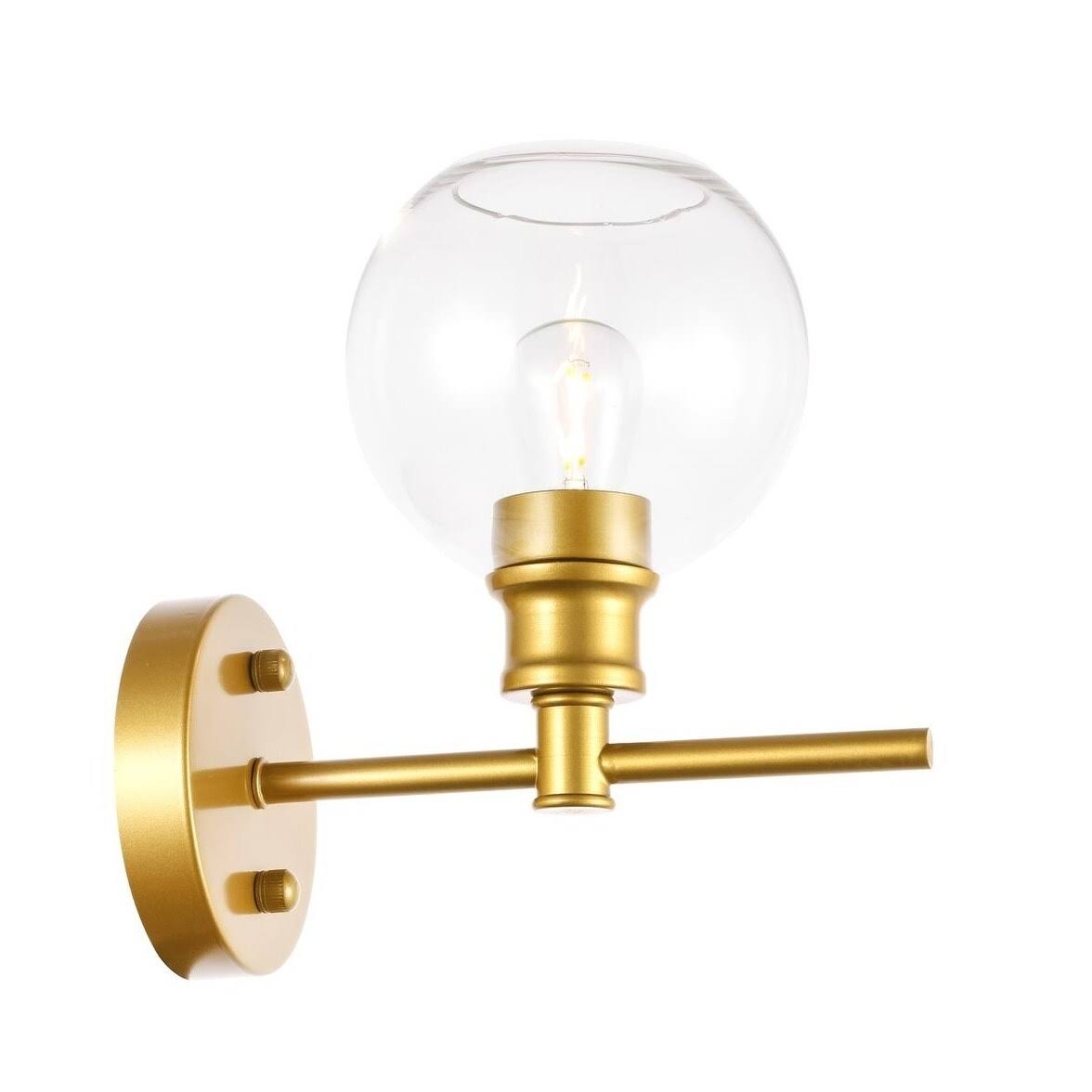 Collins 1-Light Upward Wall Sconce - 9.8/6 - 9.8/6 - Brass/Clear GVB3_O4PHA41