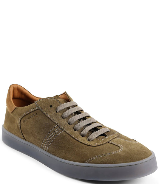 Bruno Magli Mens Bono Suede Lace-Up Sneakers, Mens, 10.5M, Military Green ZUM3_N6QCQ57