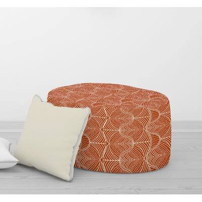 Rossman 20x22 Wide Round Pouf Ottoman Wrought Studio Upholstery Color: Orange YRB8_Z8OPG45