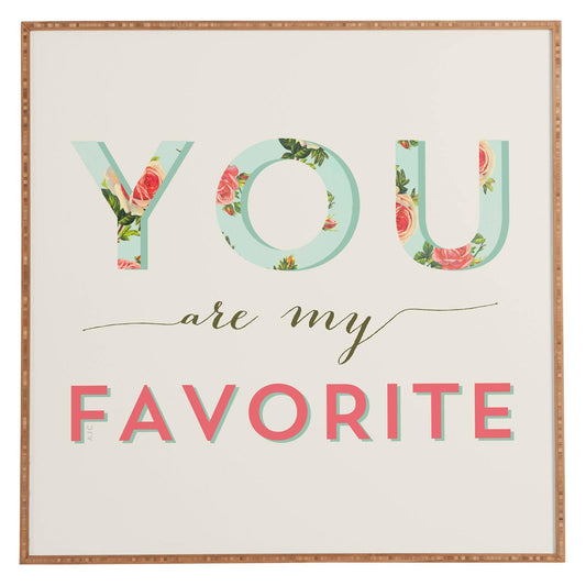 Deny Designs Allyson Johnson Floral You Are My Favorite Framed Wall Art, Size: Medium - 20W x 1D x 20H NQR9_X4URY57