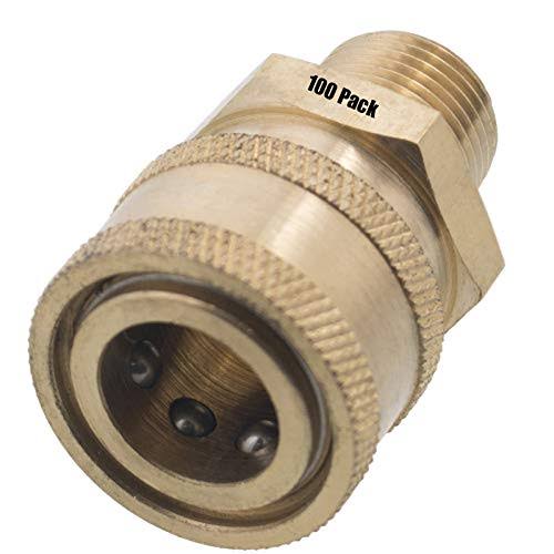 Erie Tools (100) 3/8x22 MPT Male Brass Socket Quick Connect Coupler Pressure Washer Nozzle JZG9_B0ZXV20