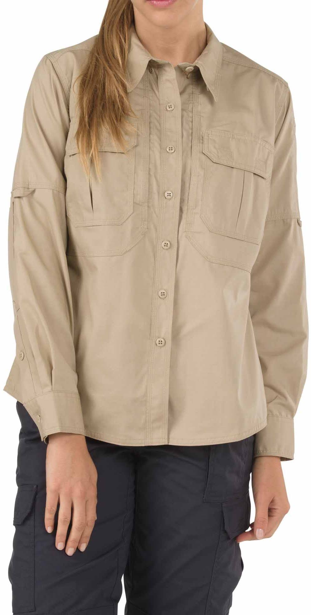 5.11 Tactical Womens Taclite Pro Long Sleeve Shirt - TDU Khaki Small EJQ0_E2KUB16