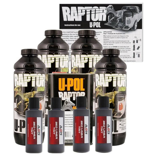 U-POL Raptor Tintable Black Metallic Bed Liner  Texture 4 Liters VHJ0_M2EUY52