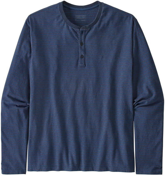 Patagonia Organic Cotton Lightweight Henley L/S T-Shirt, Mens - Wavy Dobby: Stone Blue XL SSS0_S5TWV65