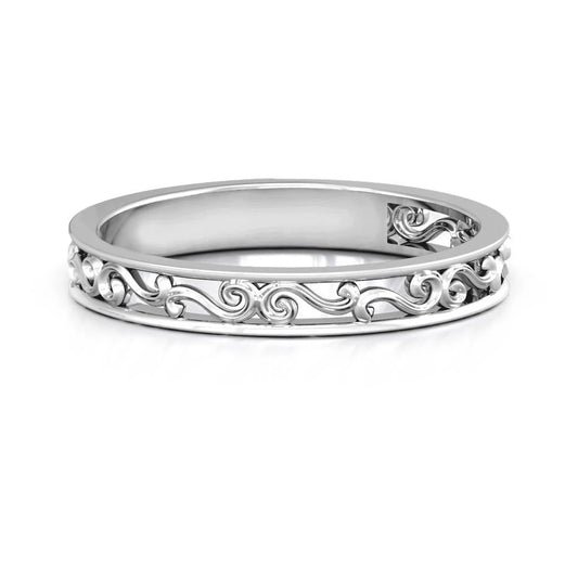 14K White Gold Filigree Band Ring ZUF6_M9IOU95