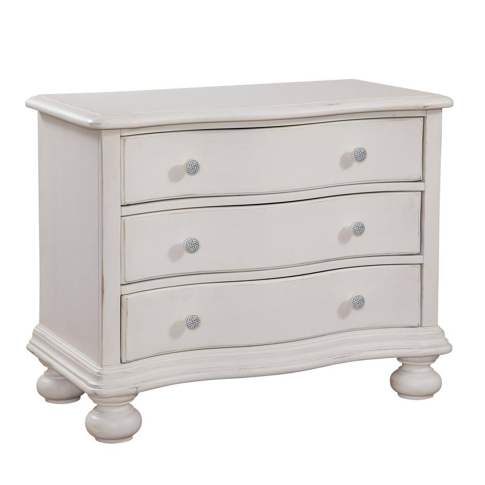 American Woodcrafters Rodanthe Dove White Wood Bachelor Chest XCM7_D3PYU05