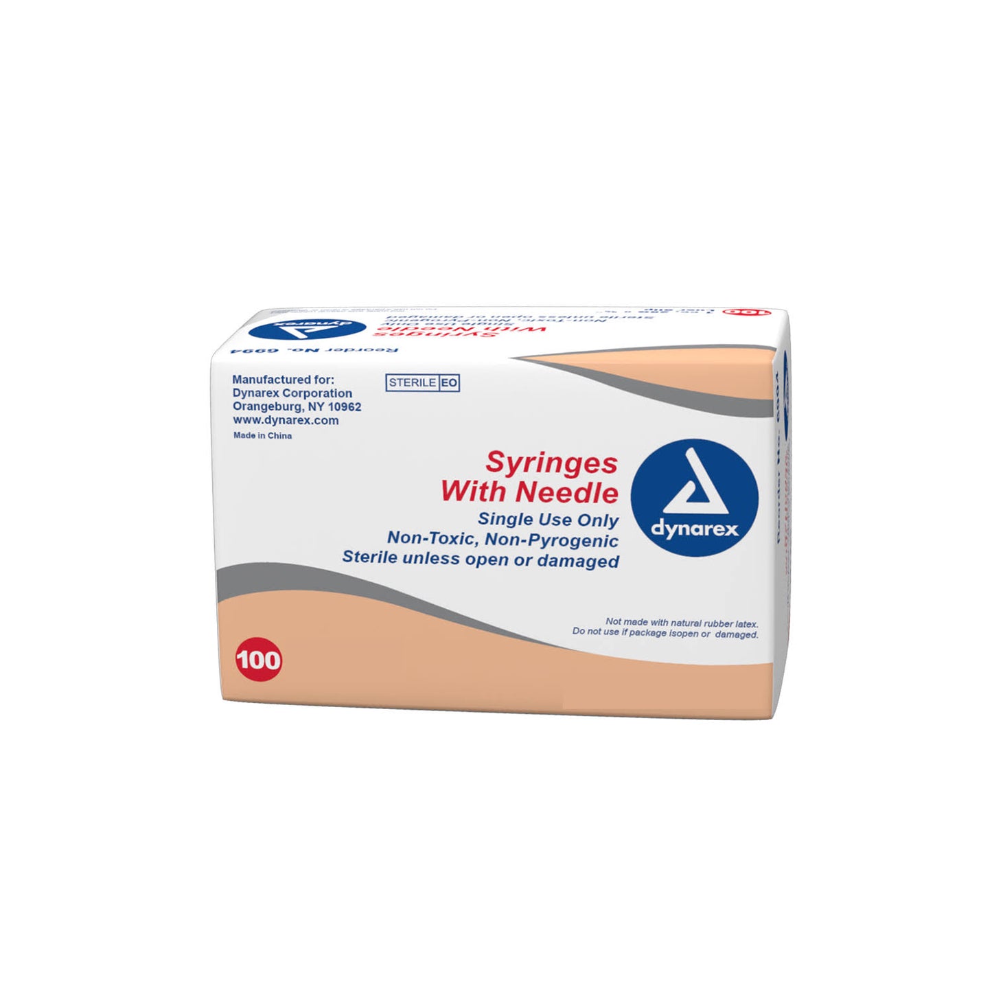 Dynarex 7003, Syringe - Non-Safety with Needle - 3cc - Luer Lock-25G, 1x22 8/100/cs GFD7_Y7ZCX32