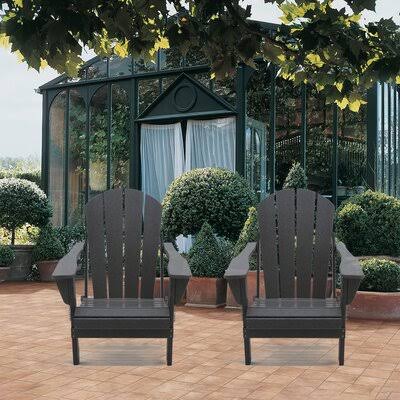 Avelar Plastic/Resin Folding Adirondack Chair Rosecliff Heights Color: Gray UTY2_S2EPH05