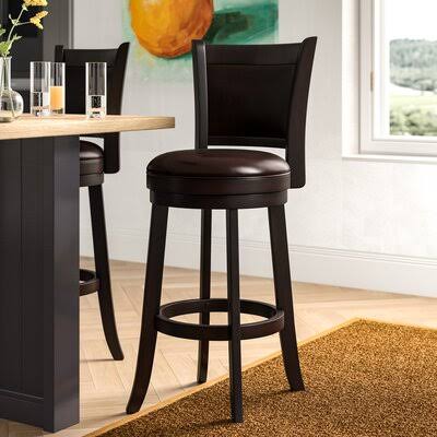 Bellefontaine Swivel Bar Stool Red Barrel Studio Seat Height: Bar Stool (30.5x22 Seat Height) WIN1_K3PTX50