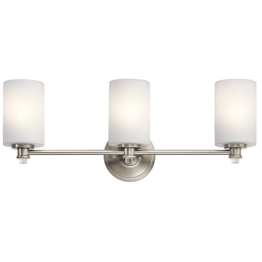 Bathroom Vanity 3 Light Fixture with Brushed Nickel Finish Steel Material Medium 24x22 300 Watts JJB3_O2HNT23