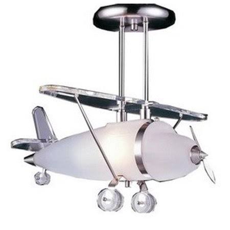 One Light Semi-Flush Mount Satin Nickel Finish with Prop Plane Motif Glass - 31-BEL-1631979 - Bailey Street Home FJP3_X0JGX06