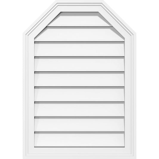 Ekena Millwork GVPOT38X3202SF 38x22W x 32x22H Octagonal Top Surface Mount PVC Gable Vent: Functional, w/ 2x22W x 1-1/2x22P Brick FJZ7_H2ZKW09