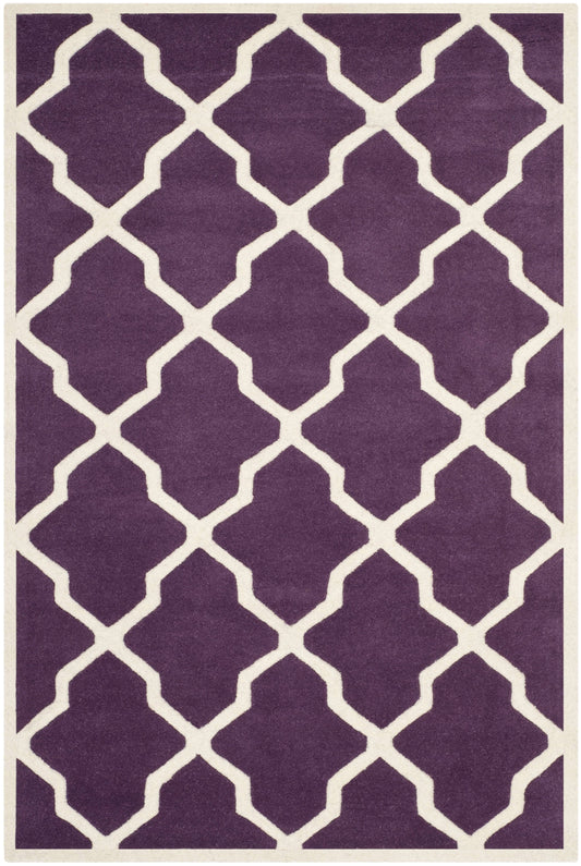 Safavieh 3& x 5& Chatham CHT735F Purple / Ivory Rug ELK4_N8UFS86