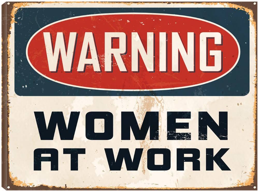 Women at Work Sign Canvas Print by DP Gallery 32x24 Fineartcanvas ZXB9_U6TLC41