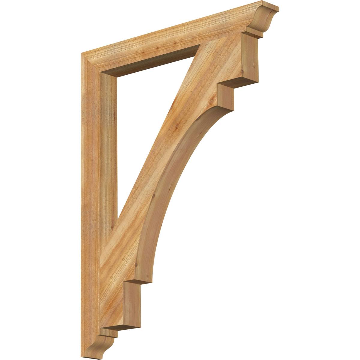 Ekena Millwork 4x22W x 36x22D x 48x22H Merced Traditional Rough Sawn BRACKET, Western Red Cedar XHC9_E0PZD34